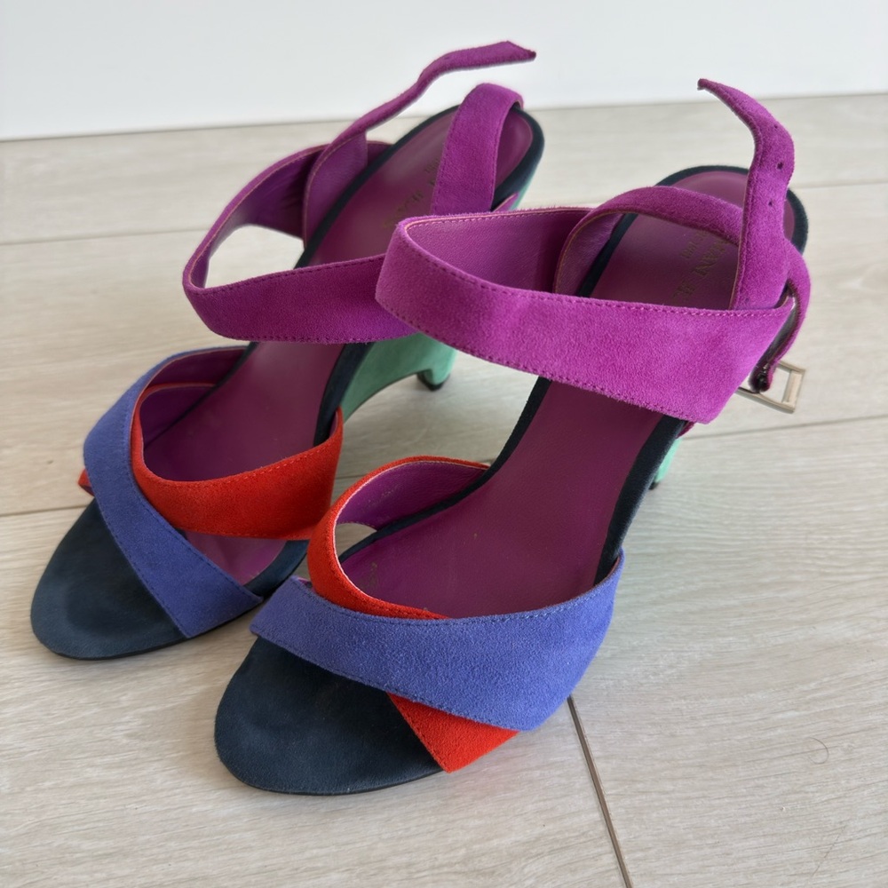 Colorful Women's Leather Strappy Sandals